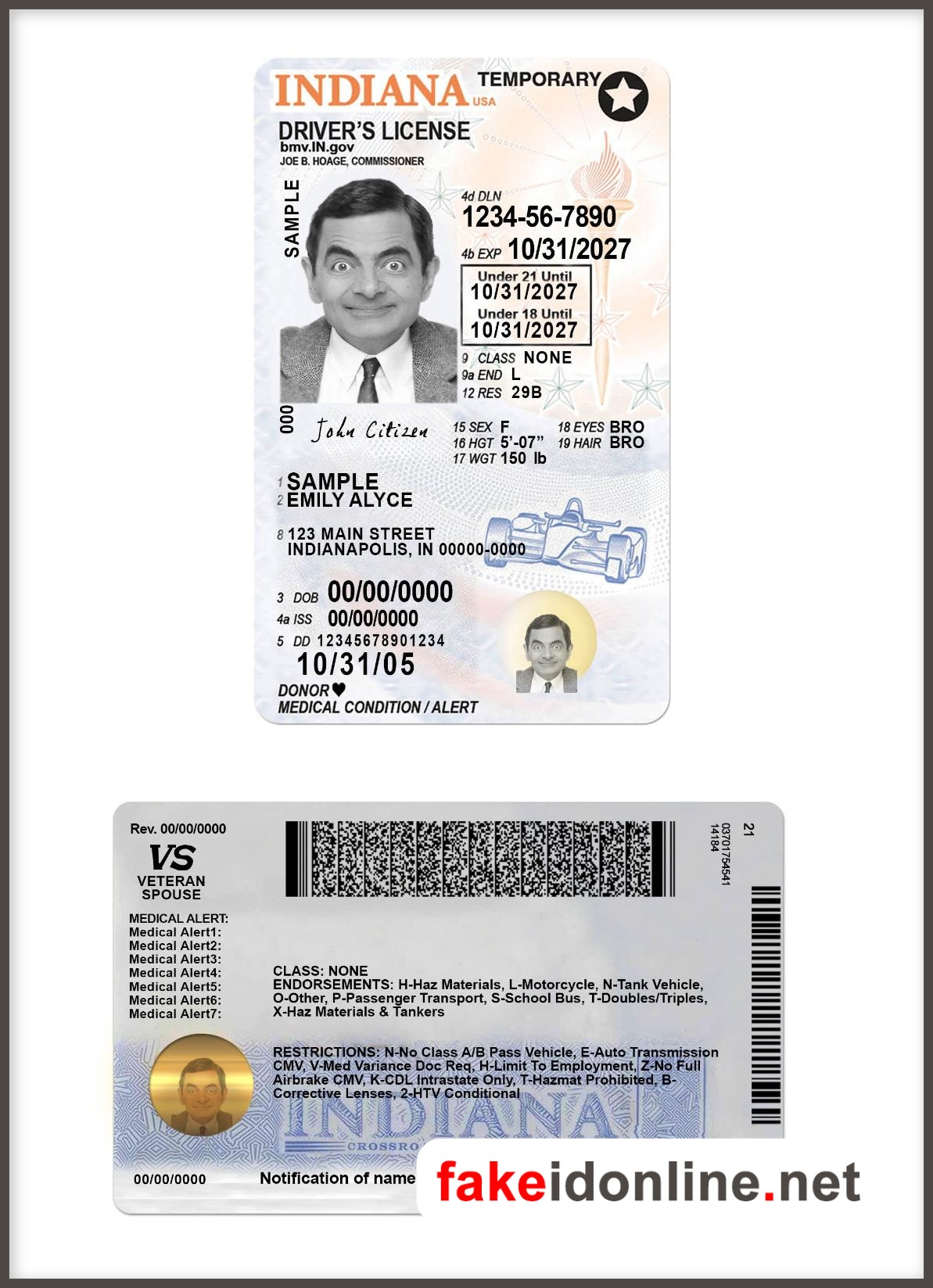 Indiana Driver License Template New